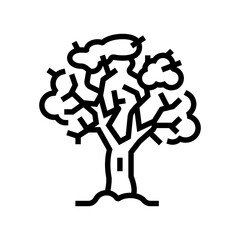 tree winter line icon vector. tree winter sign. isolated contour symbol black illustration