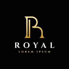 premium luxury royal letter R logo design