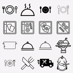 Big set of food icons