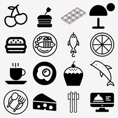 Big set of food icons