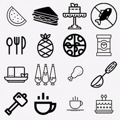 Big set of food icons