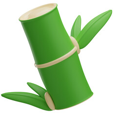 Bamboo Japanese icon, 3d illustration