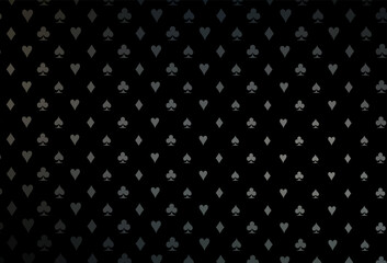 Dark black vector texture with playing cards.
