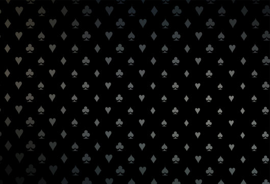 Dark black vector texture with playing cards.