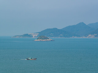 Obraz premium Sunny view of landscape of the Nangan Township shore