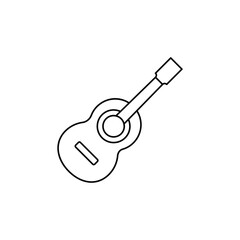 Guitar icon in line style icon, isolated on white background