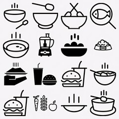Big set of food icons