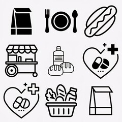 Big set of food icons