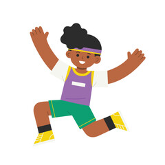A boy jumping on the background. Vector illustration.