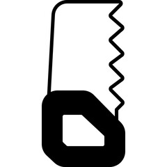 hand saw solid line icon