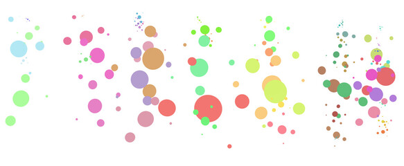 Memphis round confetti festive background in cyan blue, pink and yellow. Childish pattern And Bokeh confetti circles decoration holiday background.