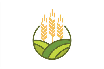 Wheat farm Logo Vector Illustration Design Template