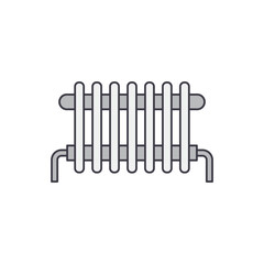 Warm house radiator icon in color, isolated on white background 