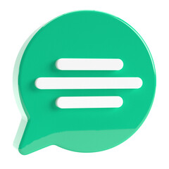 Chat bubble icon isolated 3d rendering