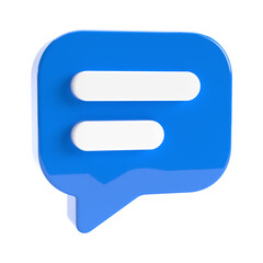 Chat bubble icon isolated 3d rendering