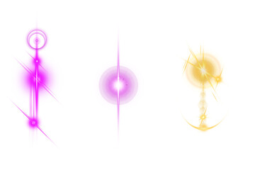 Fototapeta premium Set of colorful transparent light lens flares, Realistic burst of light collection, Coloured lights collection