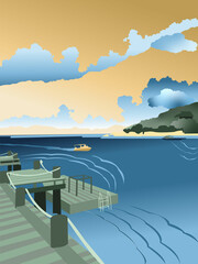 landscape with sea and sky