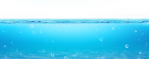 Liquid water with bubble transparent background
