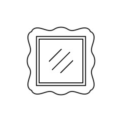 Square vanity Mirror icon in line style icon, isolated on white background