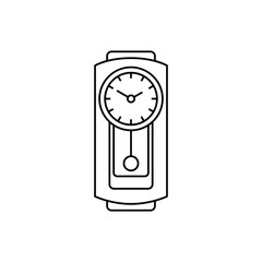 Antique clock icon in line style icon, isolated on white background