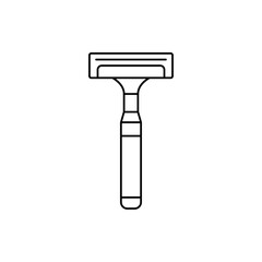 Manual shaving razor blade icon in line style icon, isolated on white background
