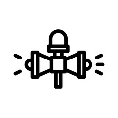 siren line icon illustration vector graphic