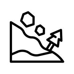 avalanche line icon illustration vector graphic