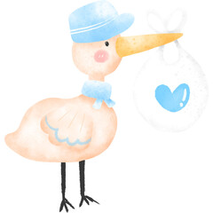 Delivery bird and baby bear