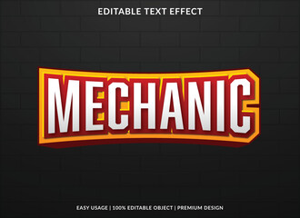 mechanic text effect editable template use for business logo and brand