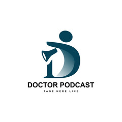 Doctor podcast logo design illustration