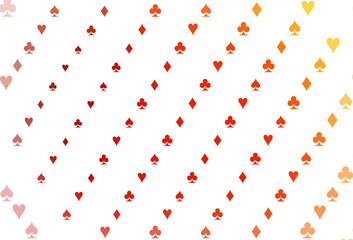 Light Red, Yellow vector background with cards signs.