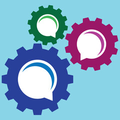 engineer work or setting gear sign abstract monogram vector logo template