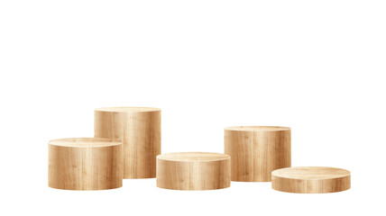 Wood podium presentation mock up, Wooden show cosmetic product display stage pedestal design