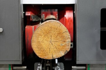 round log multi blade rip saw machine close up