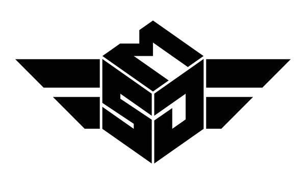 MSD three letter gaming logo in polygon cube shape logo design vector template. wordmark logo | emblem logo | monogram logo | initial letter logo | sports logo | minimalist logo | typography logo |