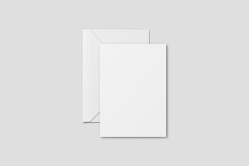 Blank postcard and envelope mockup