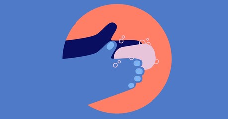 Illustration of hand washing. Precautions cleanliness hygiene for coronavirus  pandemic