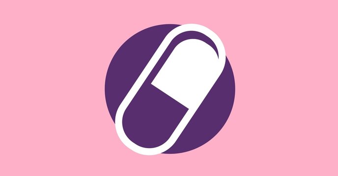 Digital illustration  of pill. Medication relief cure coronavirus  pandemic