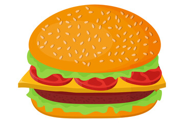 Burger.Hamburgers cheeseburgers.Vector illustration on a white background.