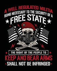 Right To Bear Arms 2nd Amendment  vector T-Shirt Design
