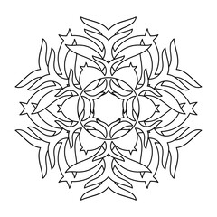 Mandala coloring book page. Hand drawn vector illustration