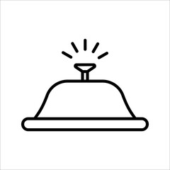 Hotel Bell Icon. Reception bell line icon. Service bell line icon, outline vector sign, linear style pictogram isolated on white background.