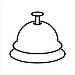Hotel Bell Icon. Reception bell line icon. Service bell line icon, outline vector sign, linear style pictogram isolated on white background.