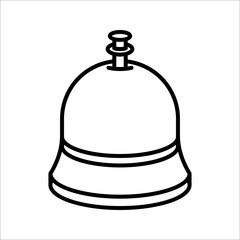 Hotel Bell Icon. Reception bell line icon. Service bell line icon, outline vector sign, linear style pictogram isolated on white background.