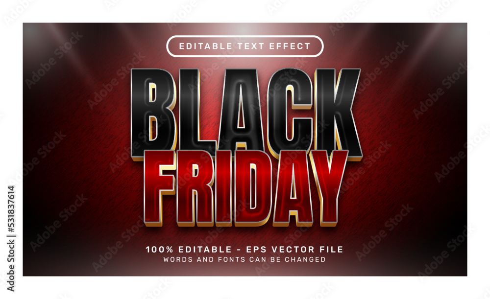 Poster black friday 3d text effect and editable text effect