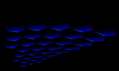 Dark blue and black 3d abstract vector background.