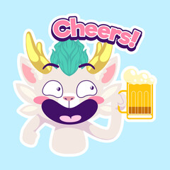 cute dragon drawing cartoon, dragon sticker