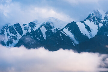 mountains and clouds