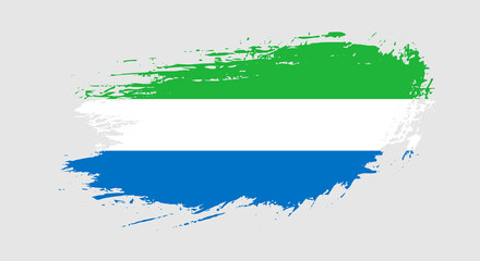 Free hand drawn grunge flag of Sierra Leone on isolated white background