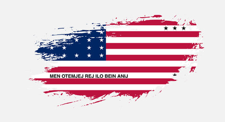 Free hand drawn grunge flag of Bikini Atoll on isolated white background